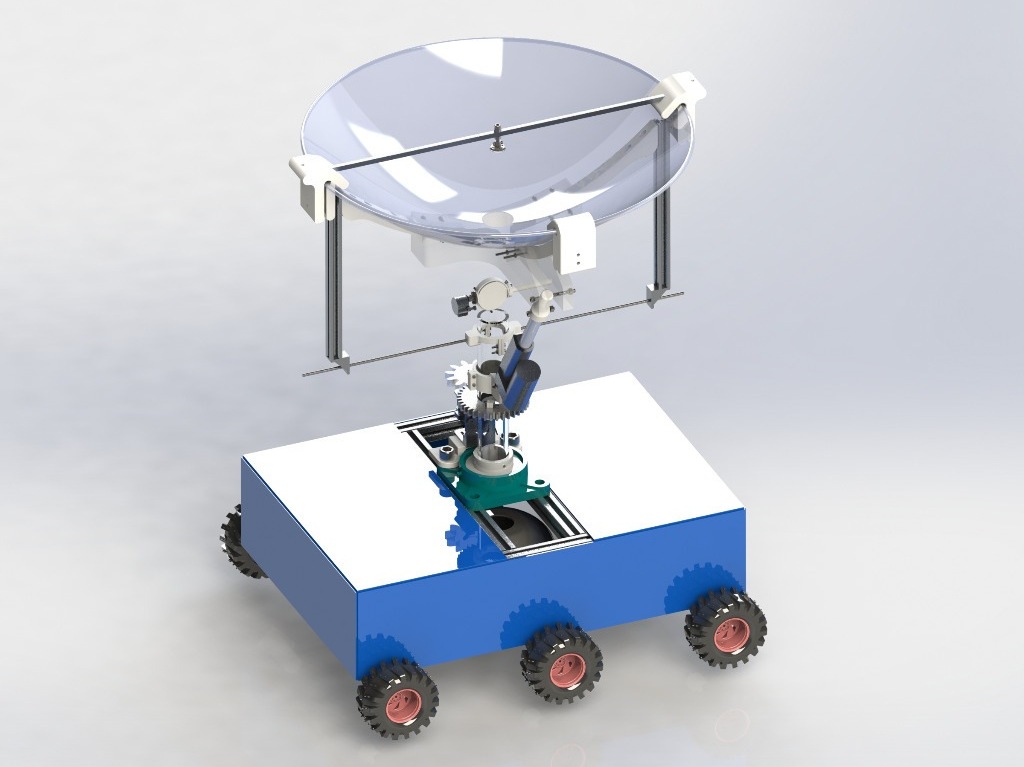 Das Modell des geplanten Rovers mit aufmontierter Linse