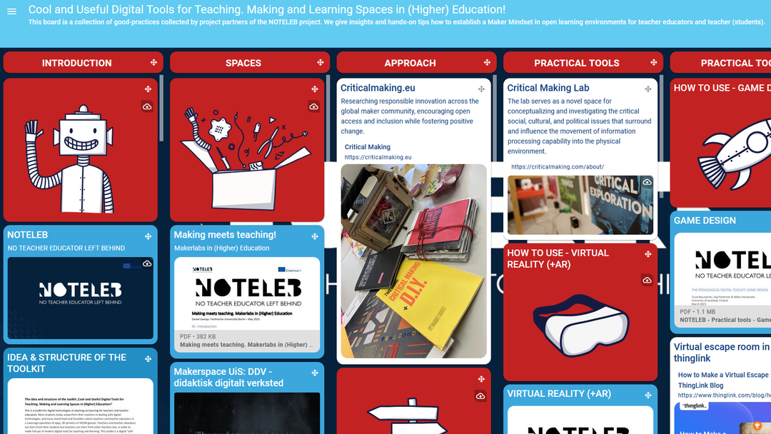 Cool and Useful Digital Tools for Teaching. Making and Learning Spaces in (Higher) Education!