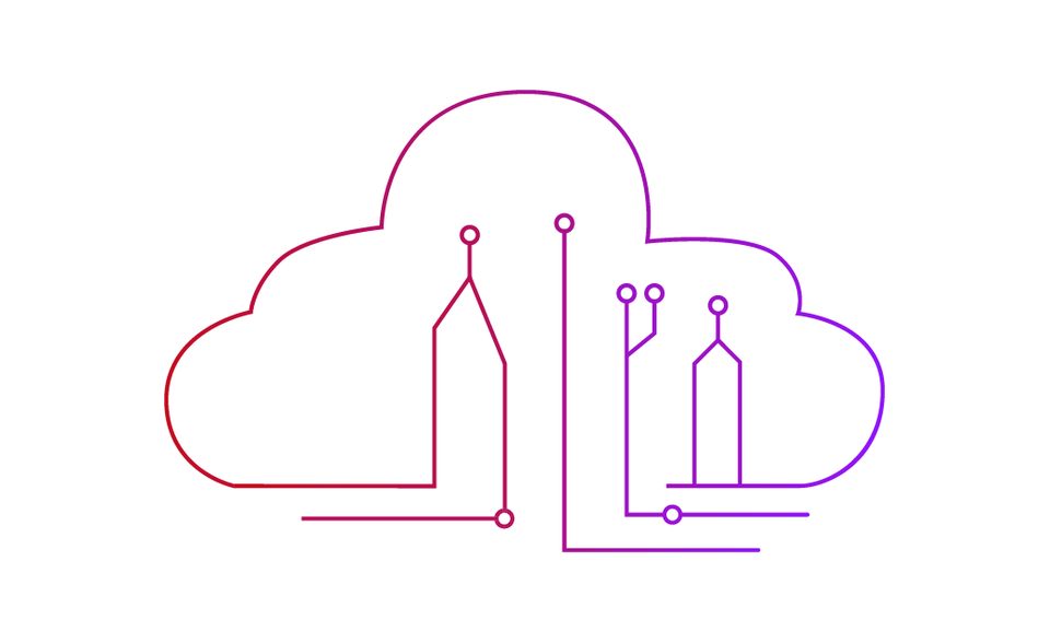 Wolke und Datenströme: Icon symbolisiert Open Data