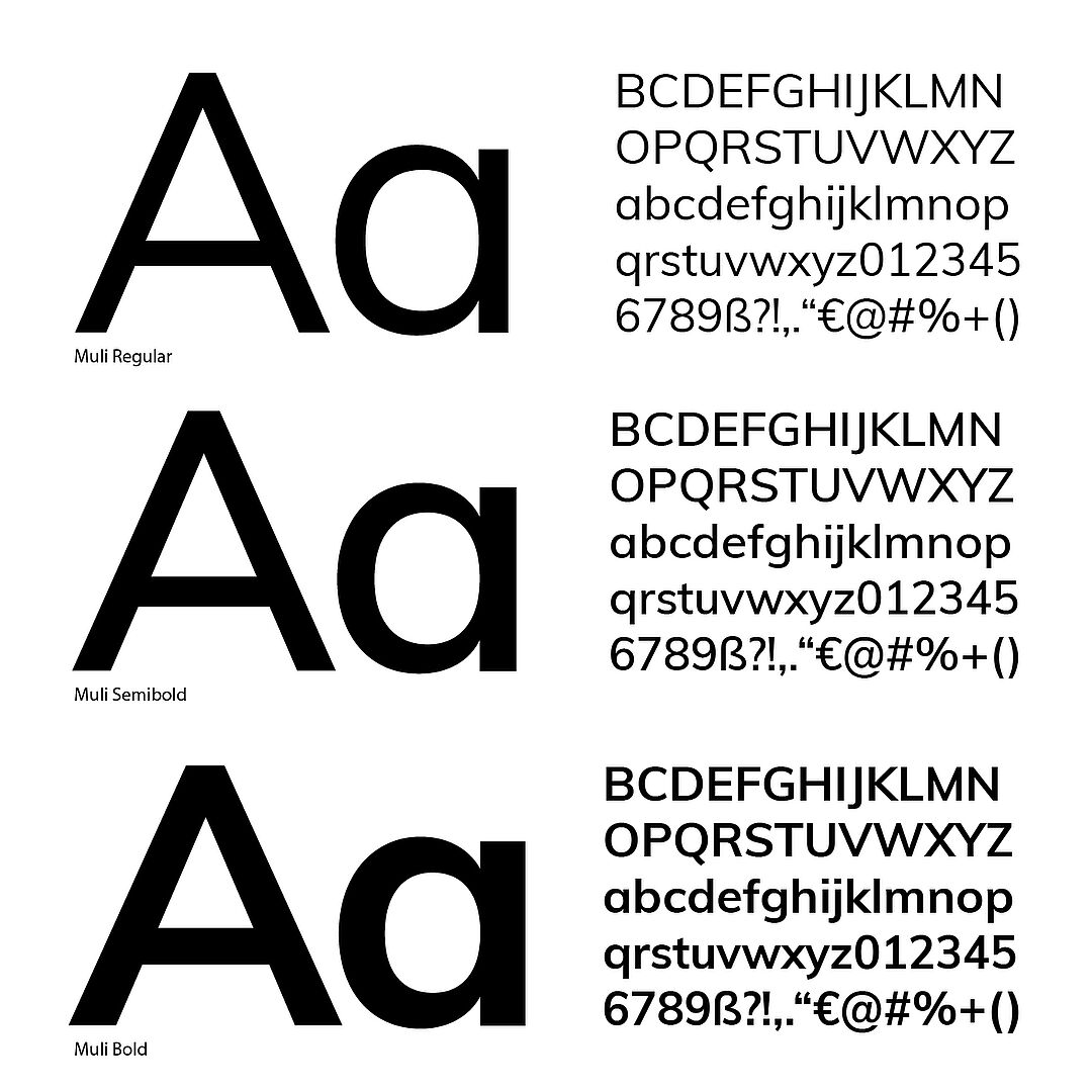 Primarily used font styles