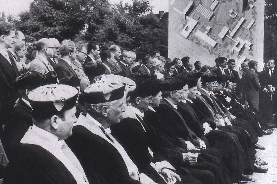 Grundsteinlegung für das Nordgelände der TU Berlin am 21. Juli 1958