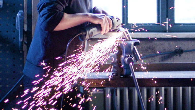 Student in a workshop at the Technical University of Berlin