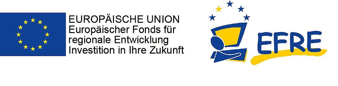 Logo: Europäische Union/Europäischer Fonds für regionale Entwicklung/ Investition in Ihre Zukunft (EFRE)