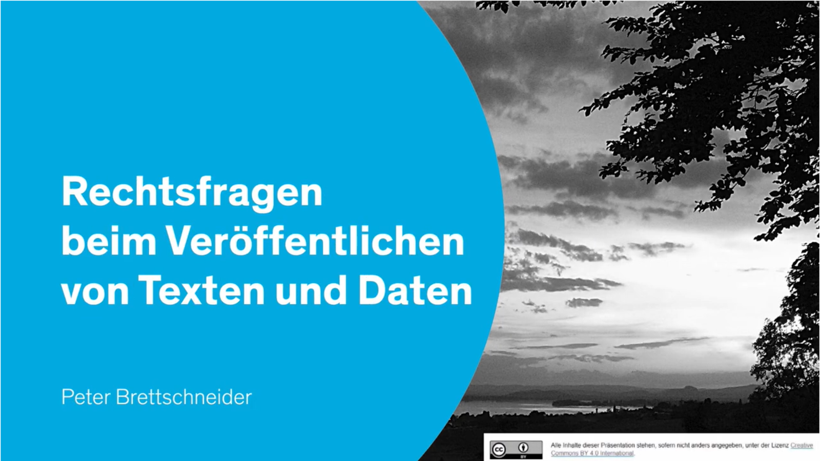 Screenshot des aufgezeichneten Kurses "Open Science: Von Daten zu Publikationen: Rechtsfragen beim Veröffentlichen" vom Kommunikations-, Informations-, Medienzentrum (KIM) der Universität Konstanz.