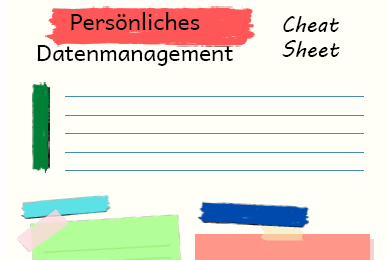 Ein Cheat Sheet um sich die eigenen persönlichen Regeln fürs Datenmanagement festzuhalten.