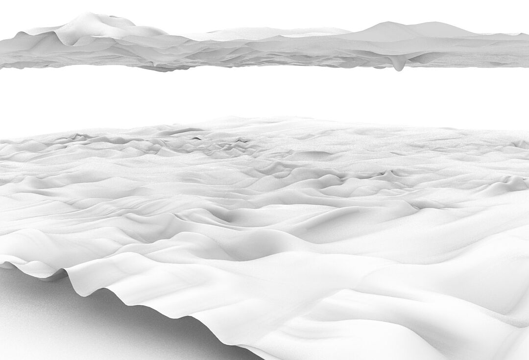 Auf der Grundlage dieses dreidimensionalen digitalen Modells des Grundwasserleiters von Berlin entstanden verschiedene mundgeblasene Glasgefäße, die die Topografie des Berliner Grundwasserleiters abbilden. 