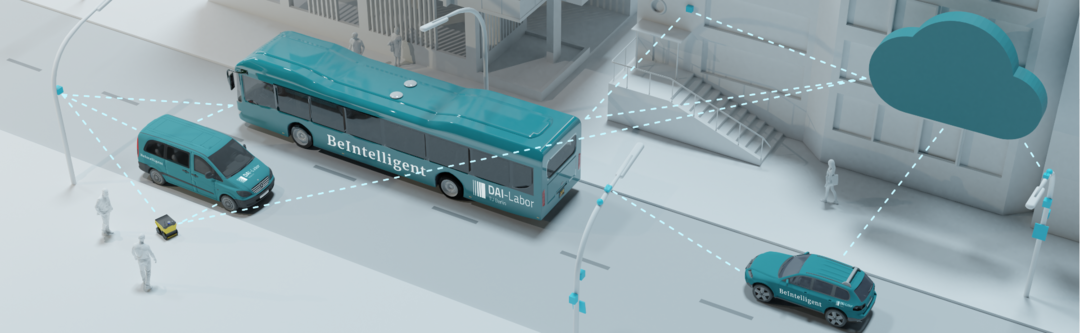 Simulation von autonomer Mobilität auf der Straße zum 17. Juni.