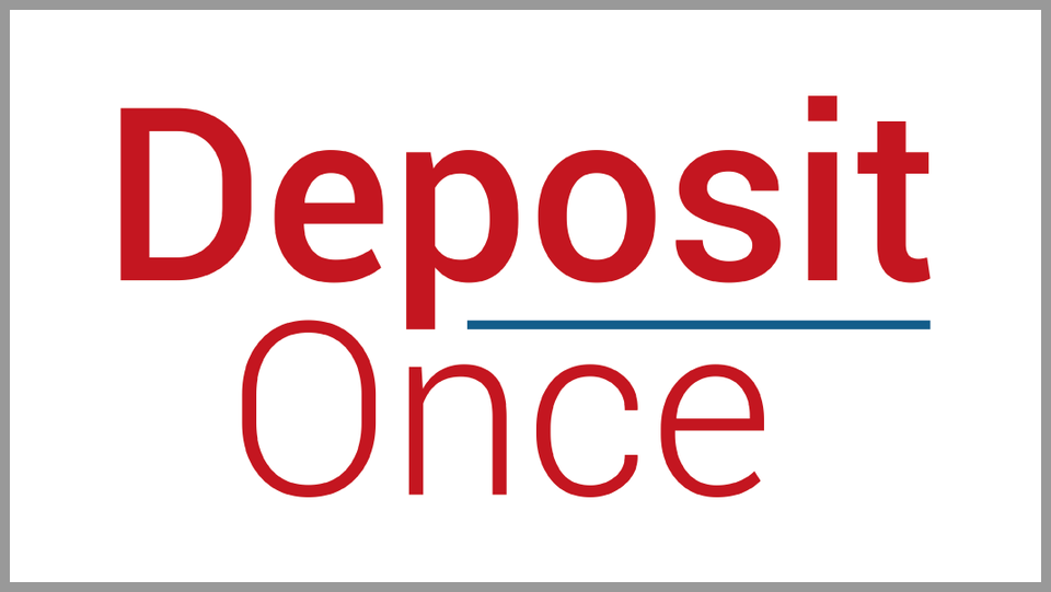 Logo DepositOnce, rote Schrift auf weißem Untergrund